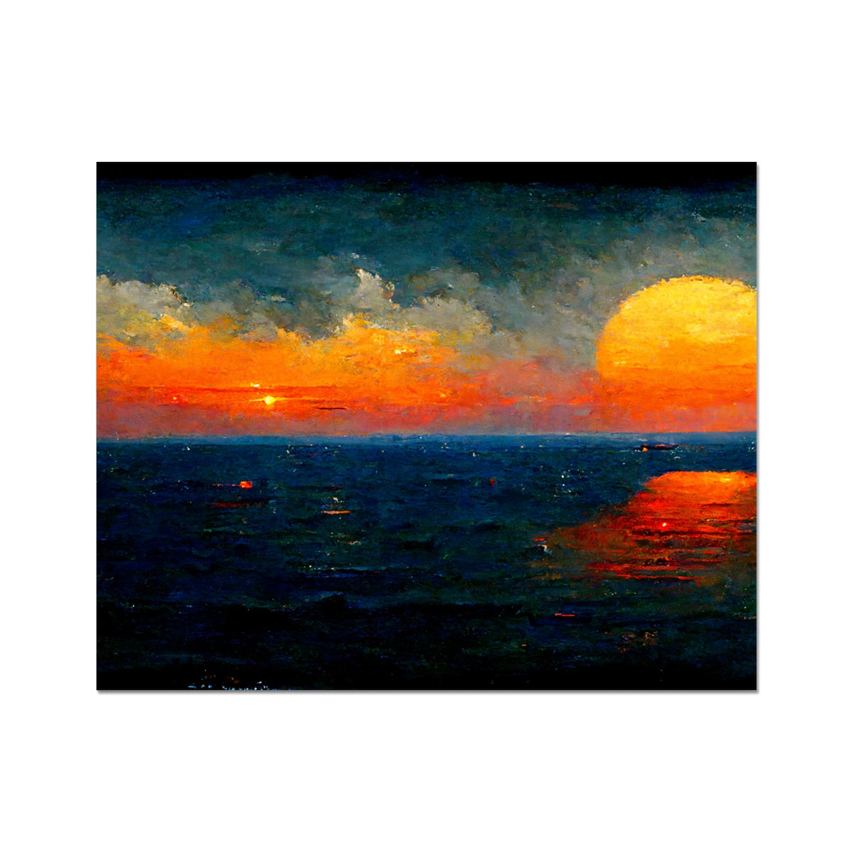 Sea Sunset on Oils Fine Art Print