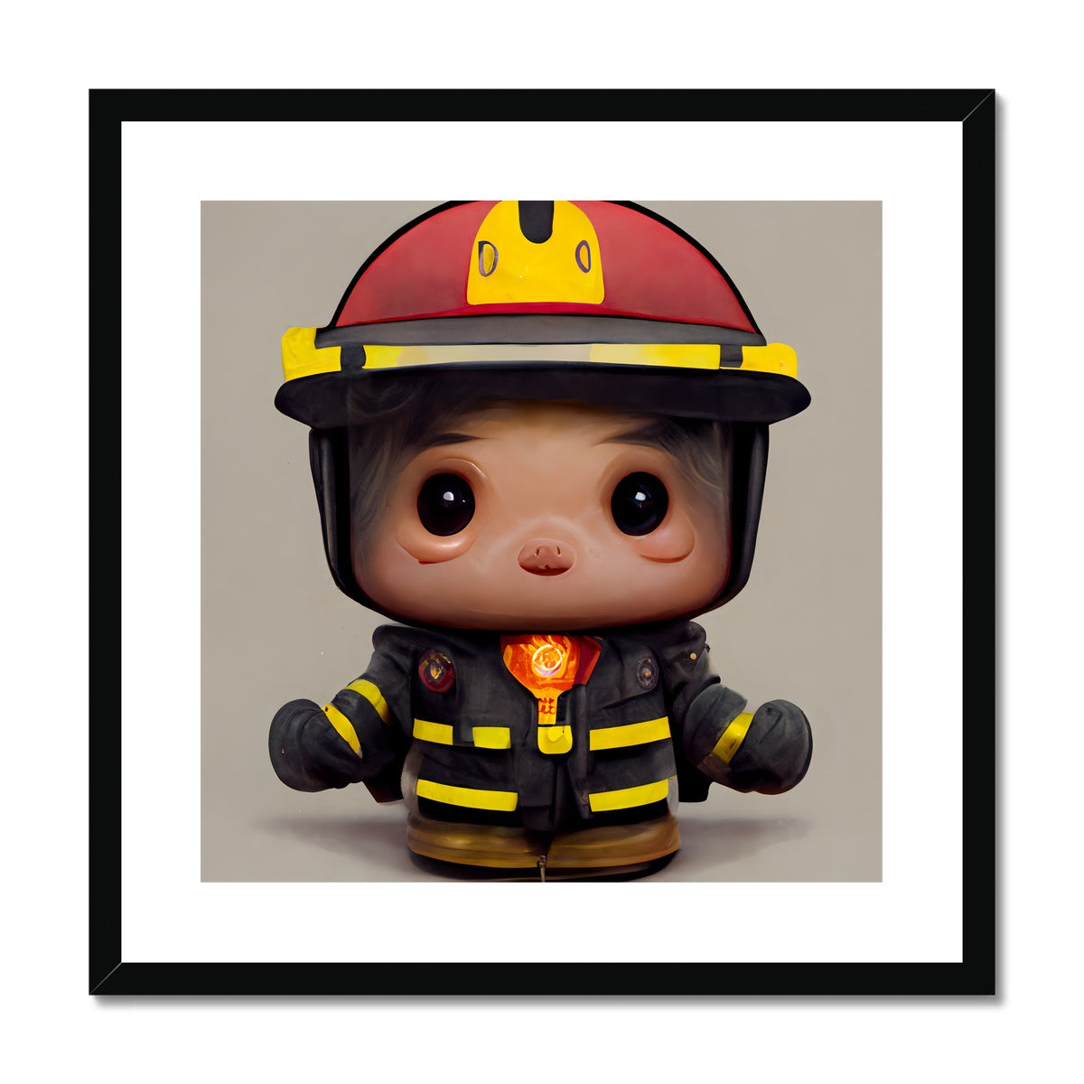 Fireman Guy Pop Framed & Mounted Print