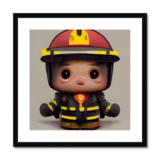 Fireman Guy Pop Framed & Mounted Print