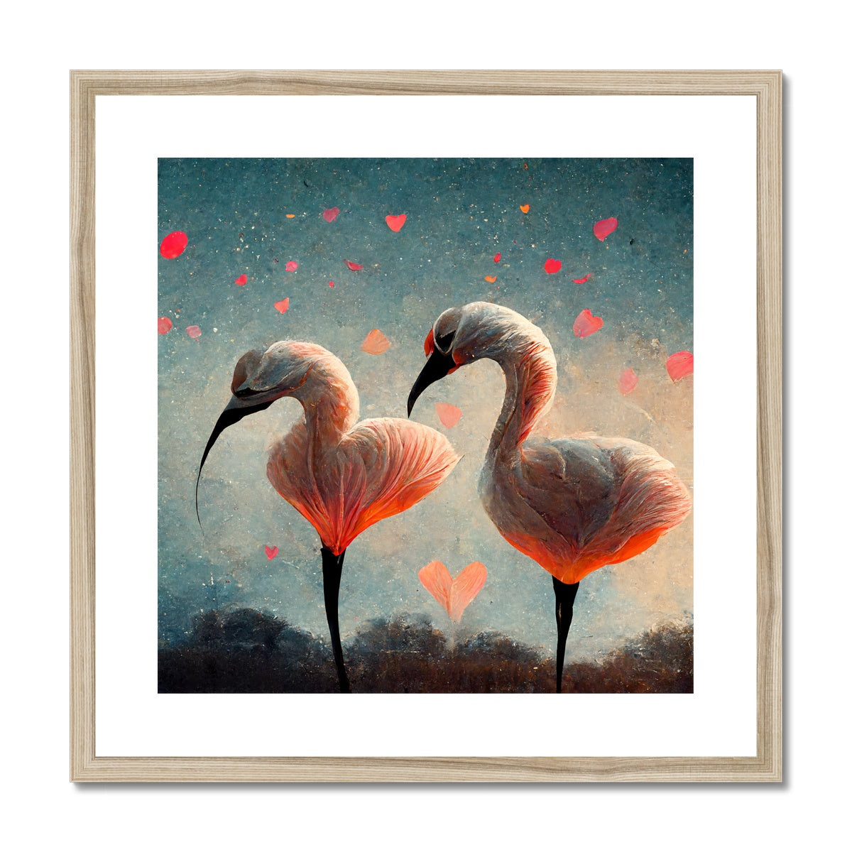 Flamingo Valentine Framed & Mounted Print