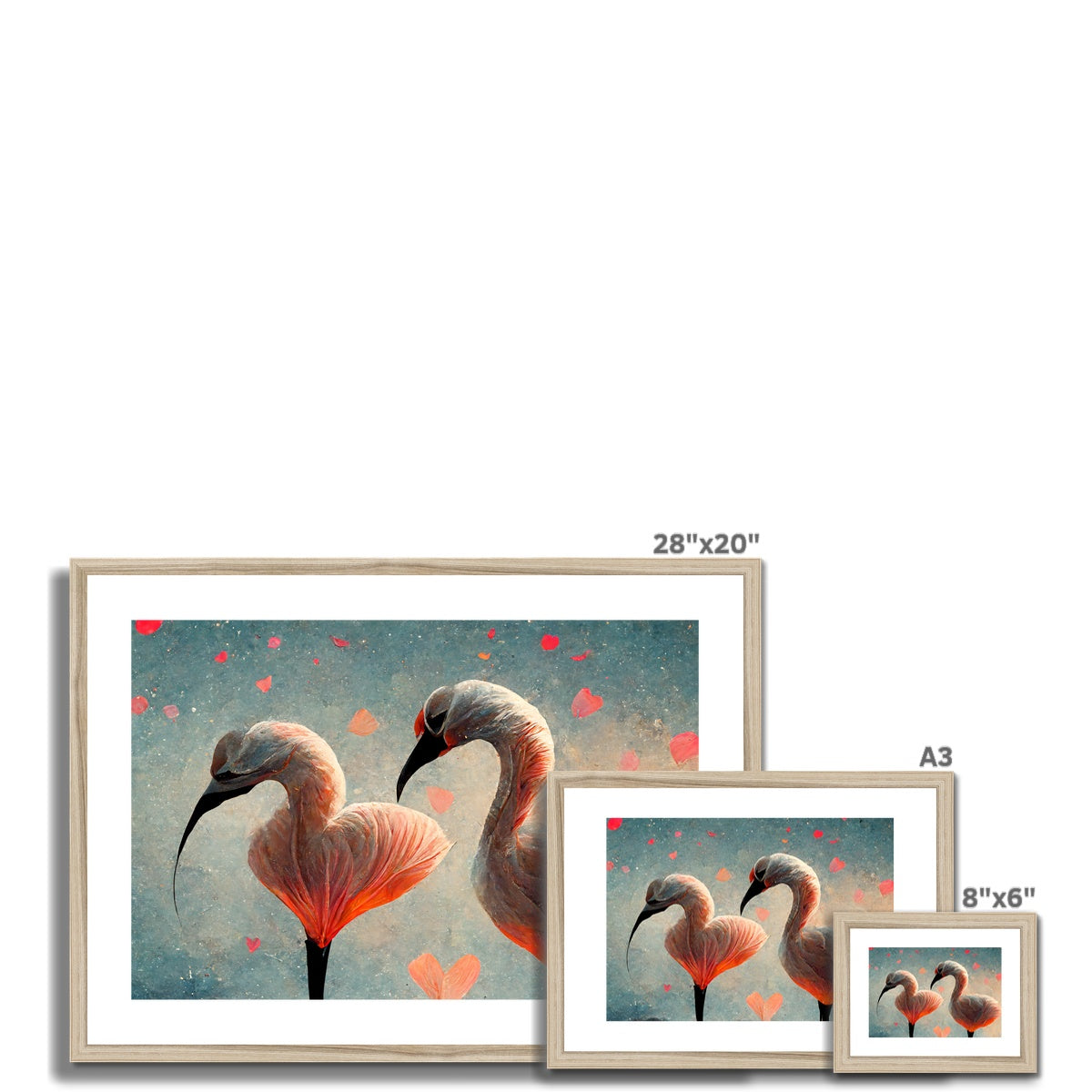 Flamingo Valentine Framed & Mounted Print