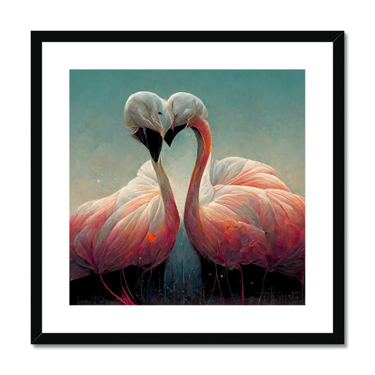 Flamingo Cuddles Framed & Mounted Print