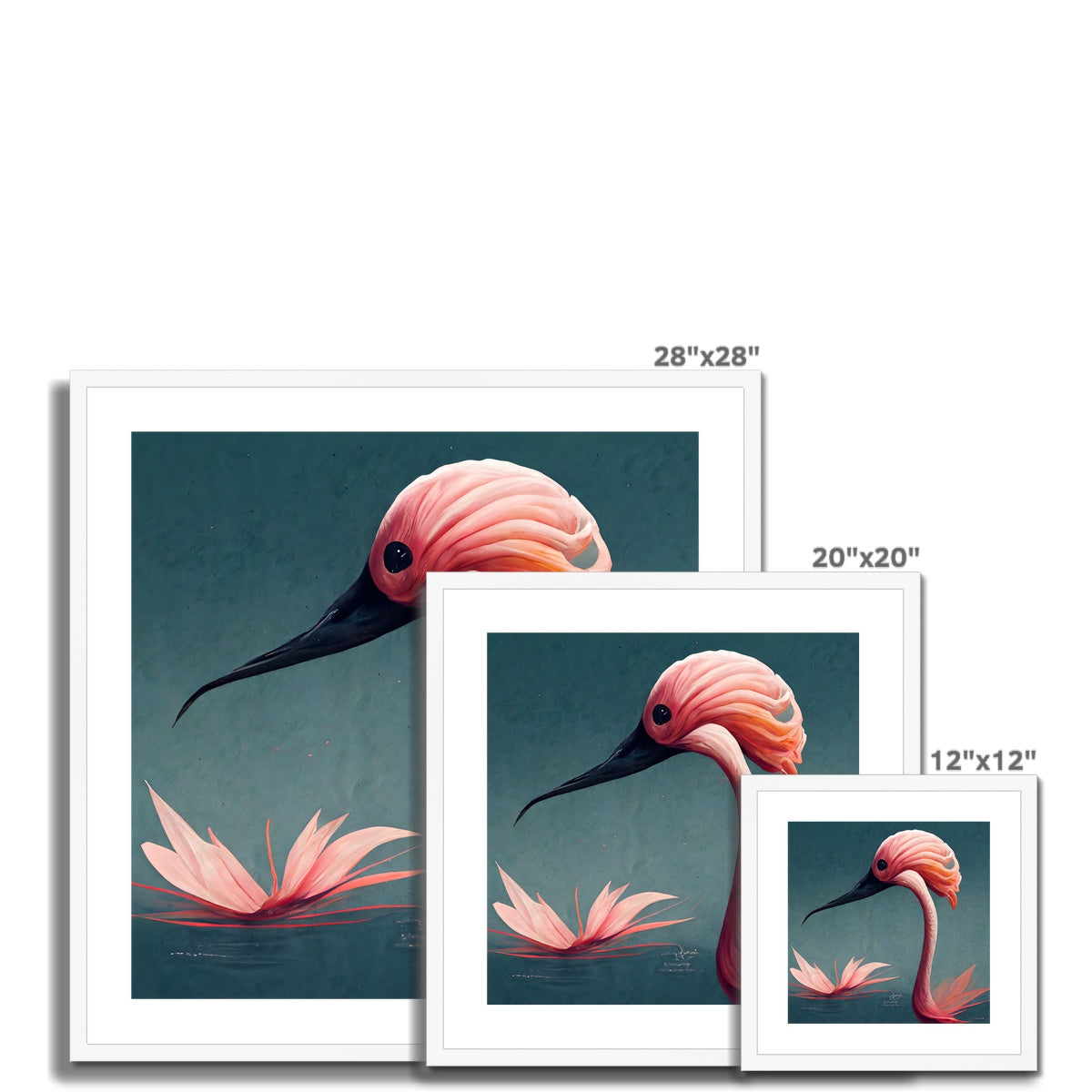 Flamingo Origami Framed & Mounted Print