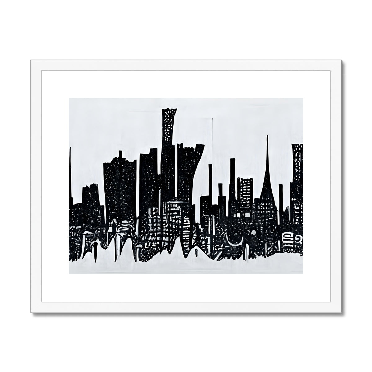 Tokyo Charcoal Framed & Mounted Print