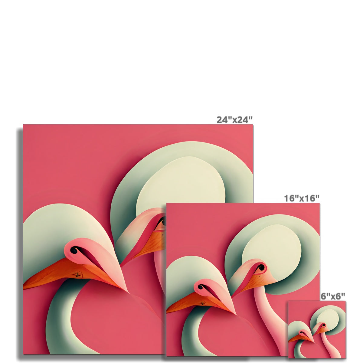 Flamingo Love Birds Fine Art Print