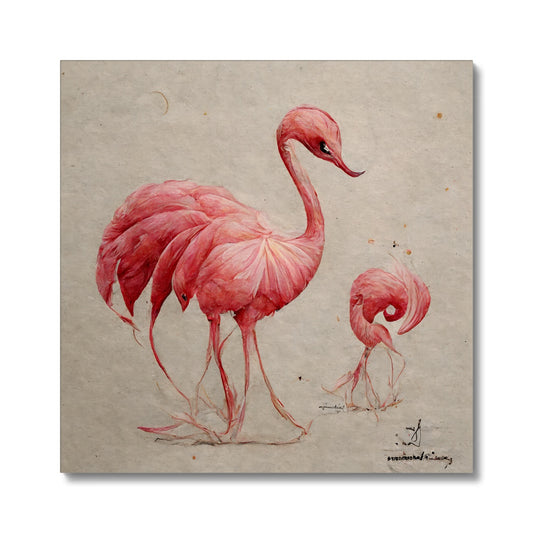 Flamingo Sketch Colors Canvas