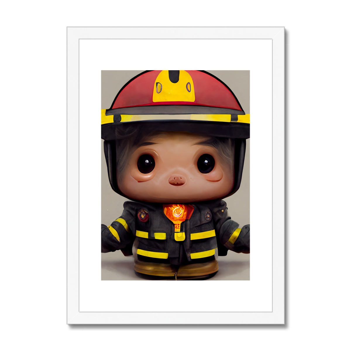 Fireman Guy Pop Framed & Mounted Print