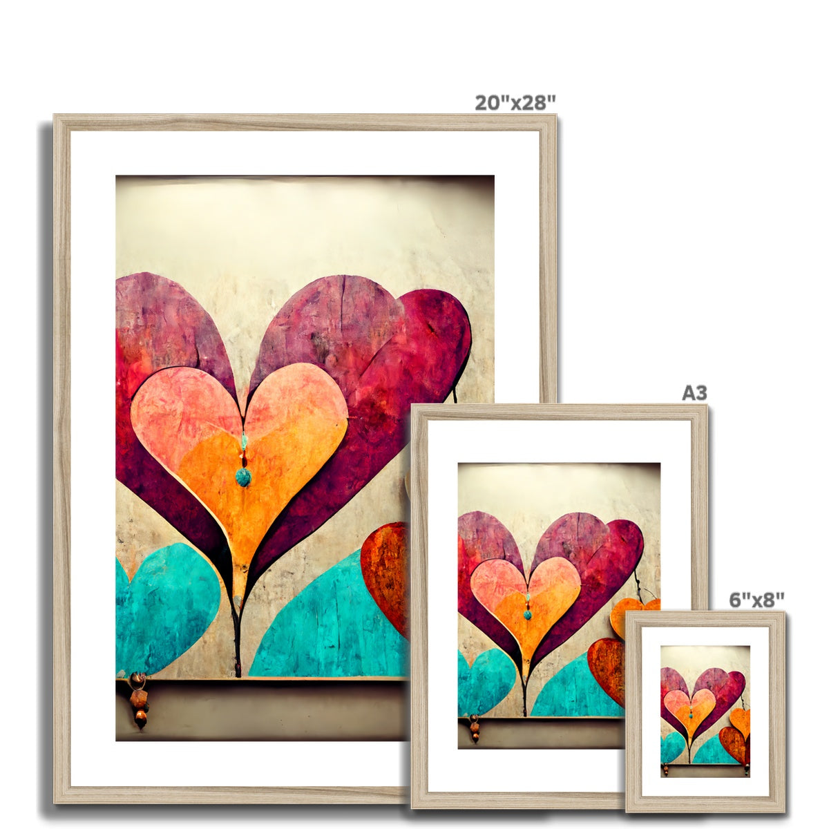 Beating Hearts Framed & Mounted Print