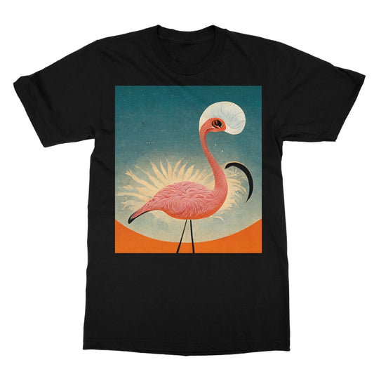 Flamingo Poster Style Softstyle T-Shirt