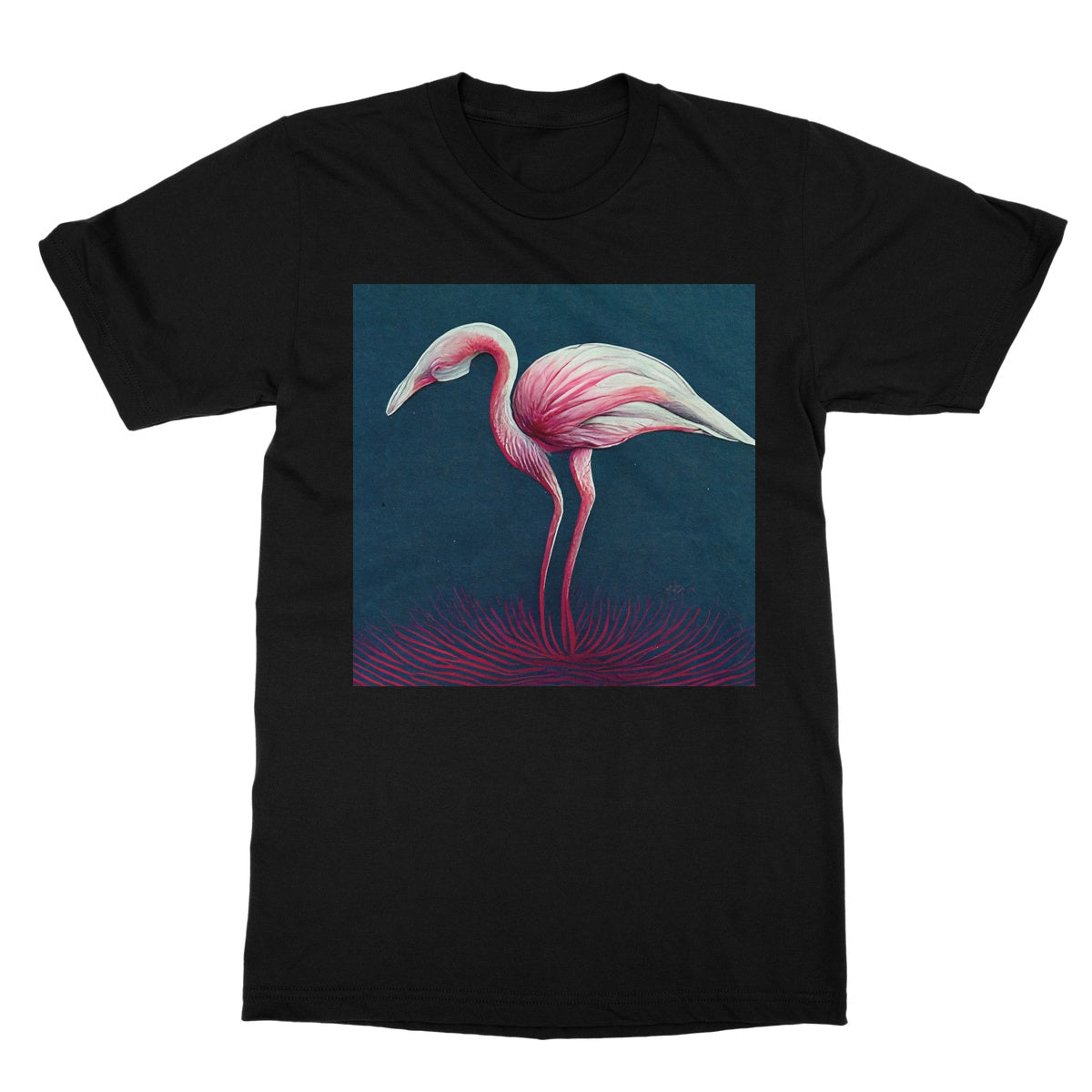 Flamingo Color Pencil Softstyle T-Shirt