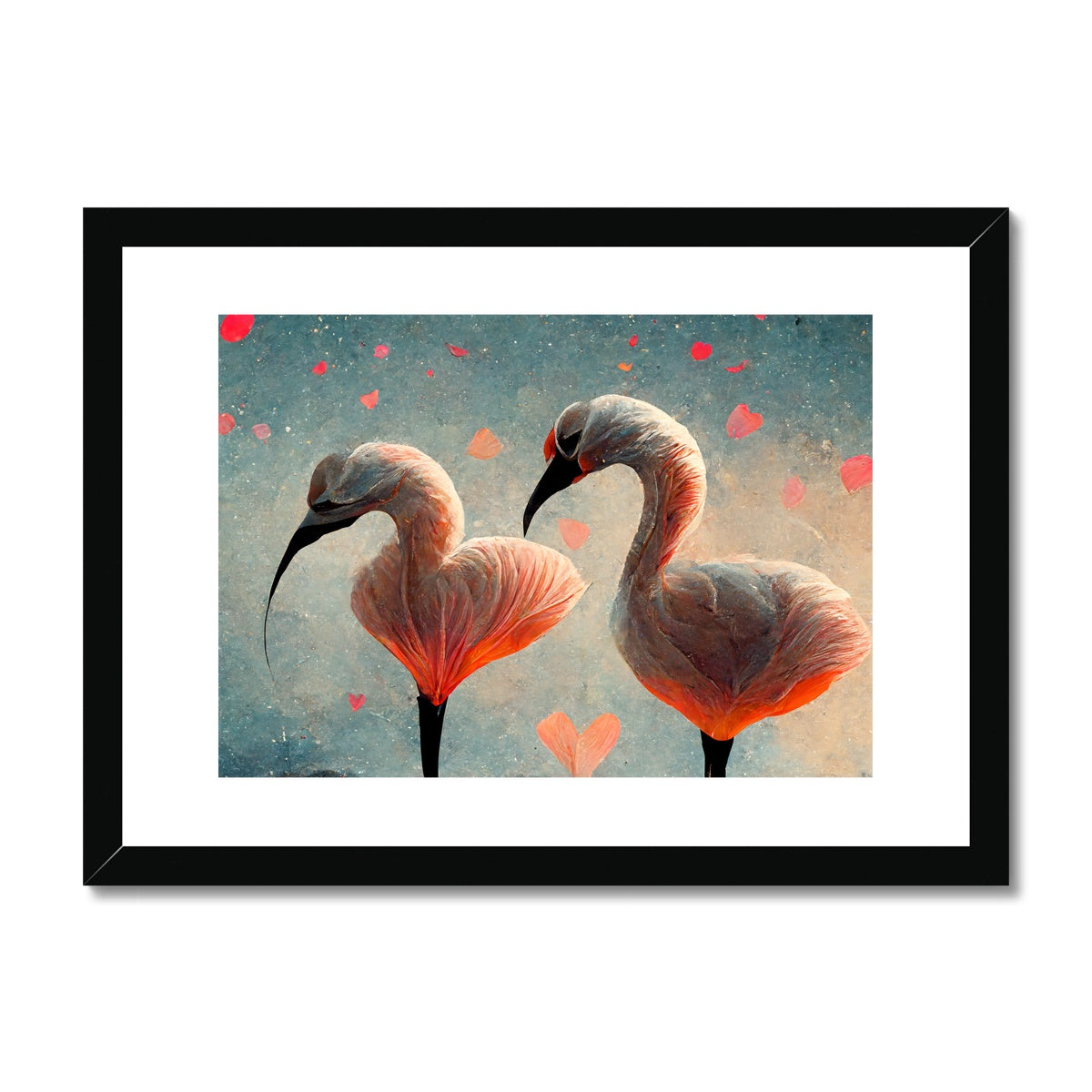 Flamingo Valentine Framed & Mounted Print