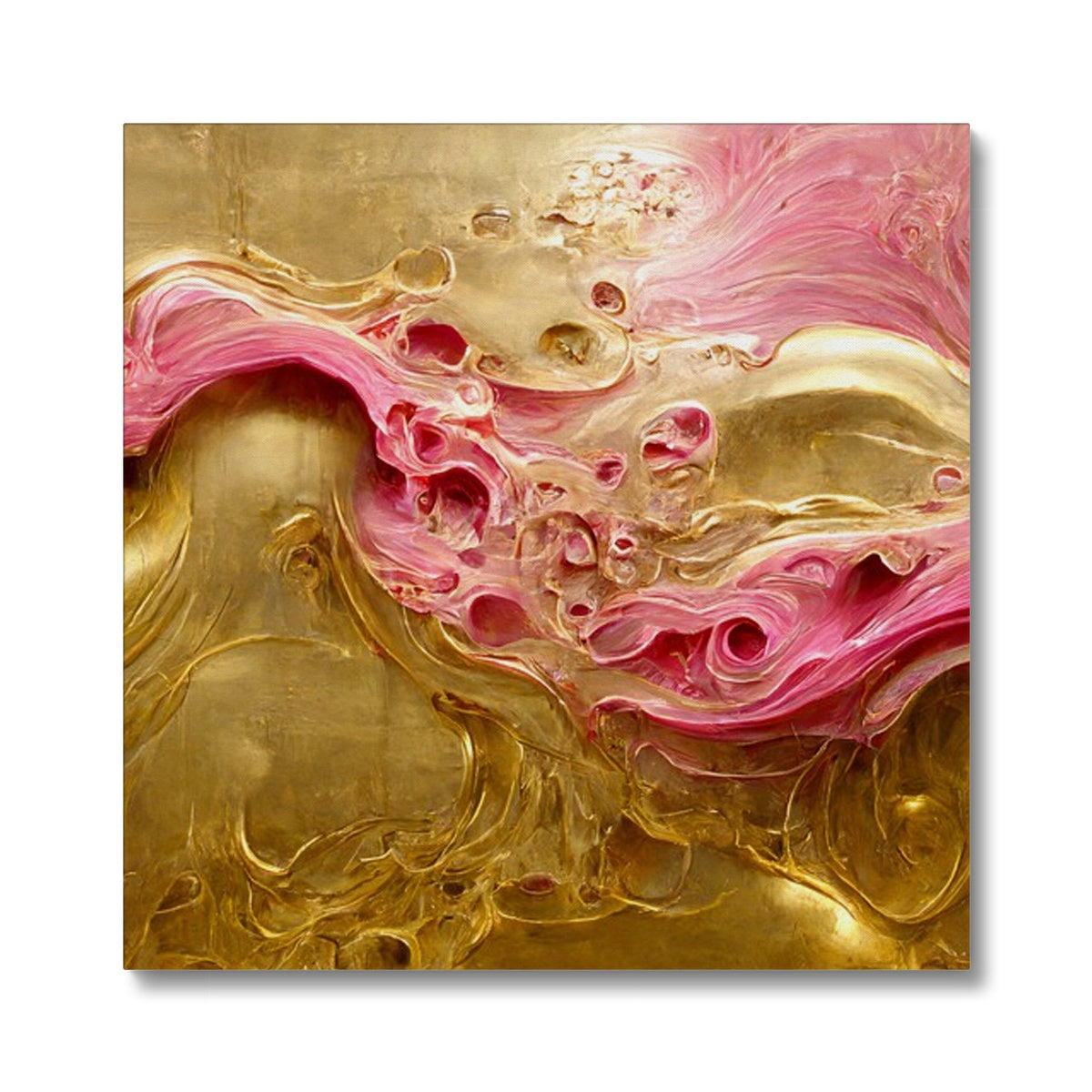 Swirls of Gold and Pinkk Canvas