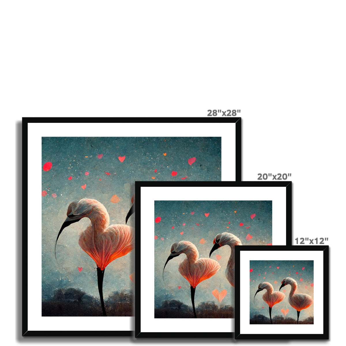 Flamingo Valentine Framed & Mounted Print