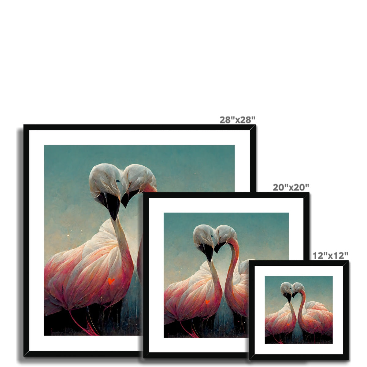 Flamingo Cuddles Framed & Mounted Print