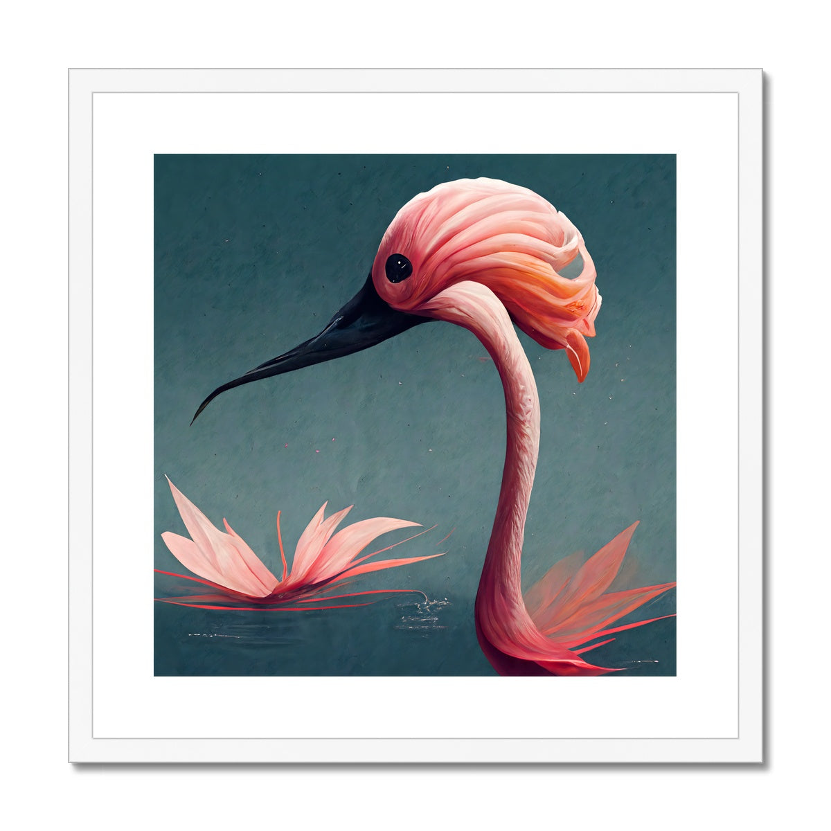 Flamingo Origami Framed & Mounted Print