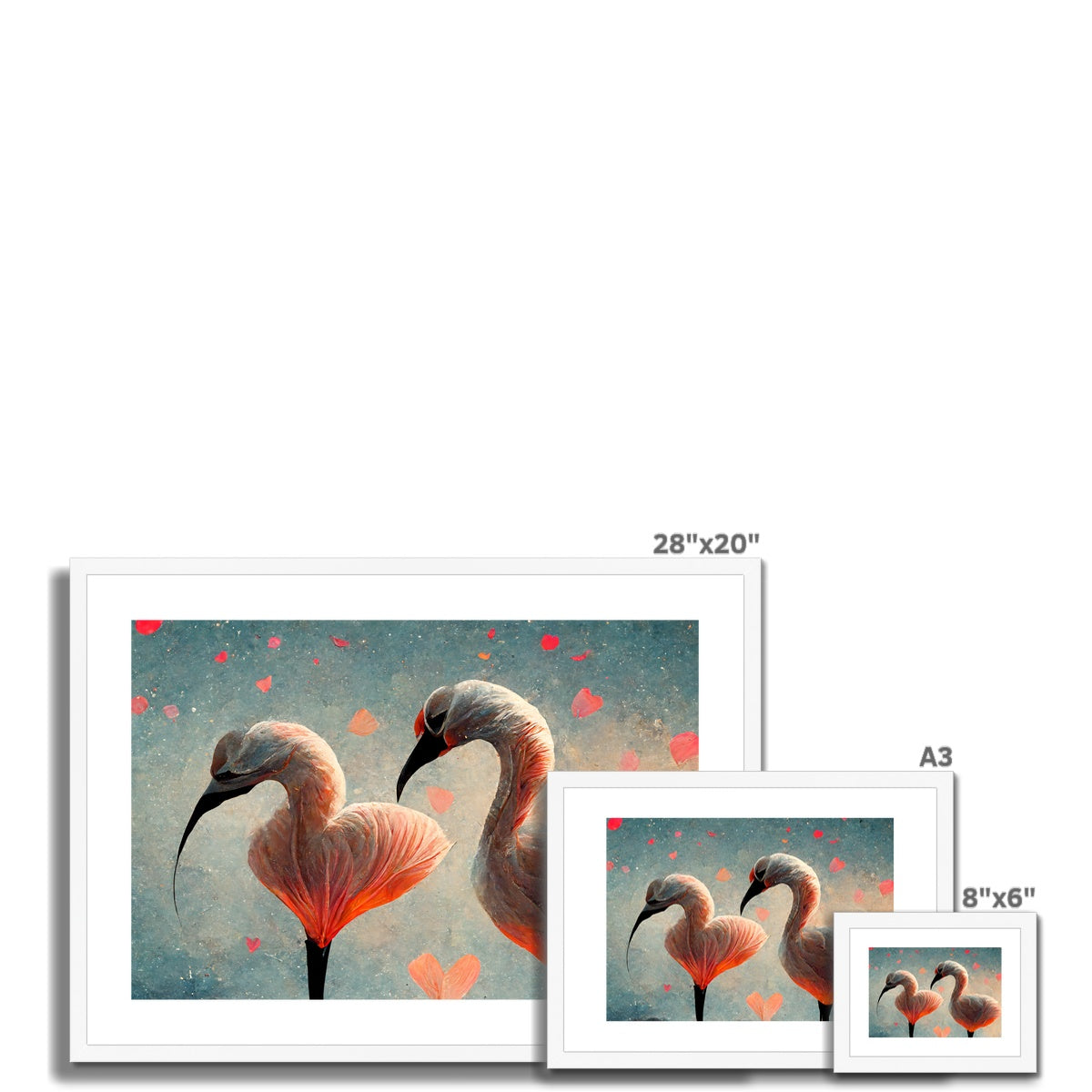 Flamingo Valentine Framed & Mounted Print