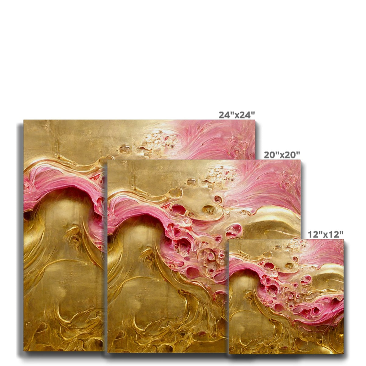 Swirls of Gold and Pinkk Canvas