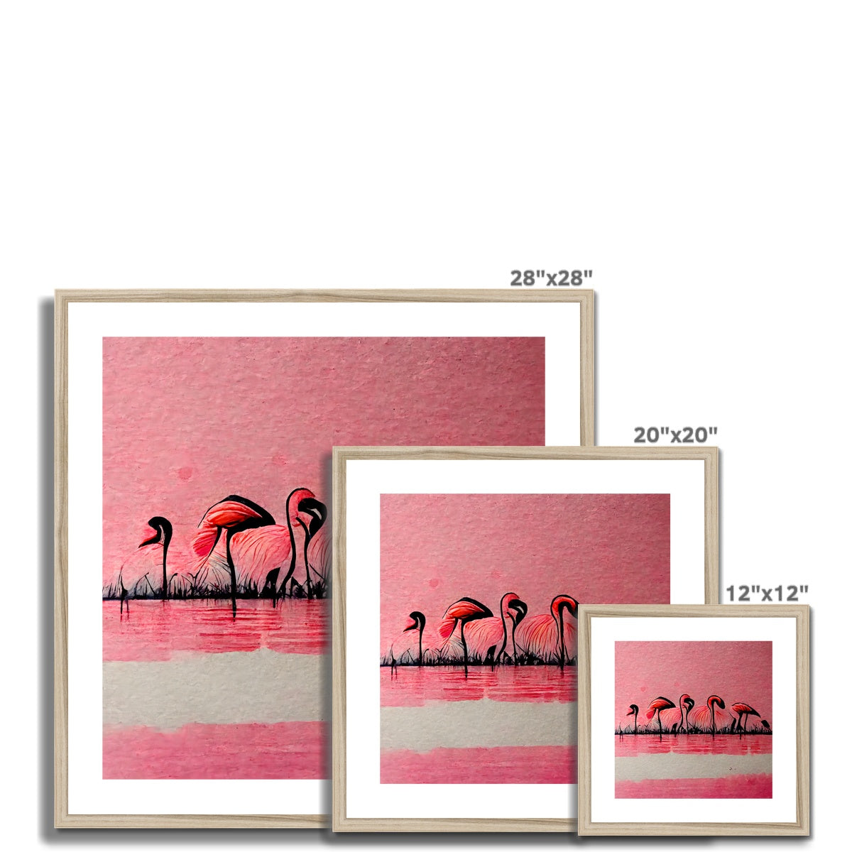 Flamingo Dinner Meetup Framed & Mounted Print