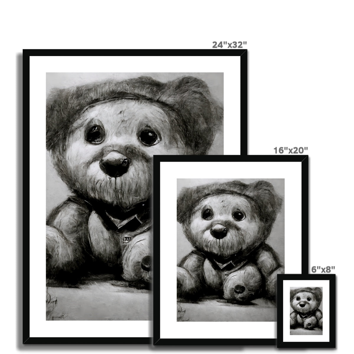 Pencil Teddy Framed & Mounted Print