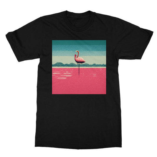 Flamingo 8 Bit Softstyle T-Shirt