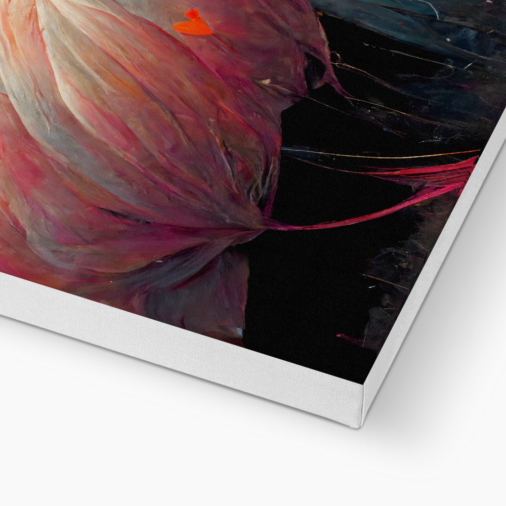 Flamingo Cuddles Canvas