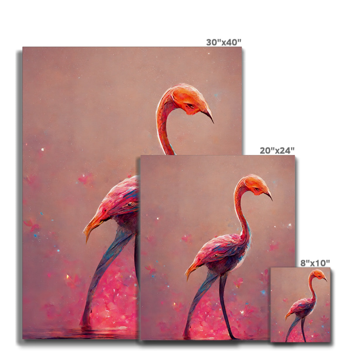Flamingo Standing Alone Canvas
