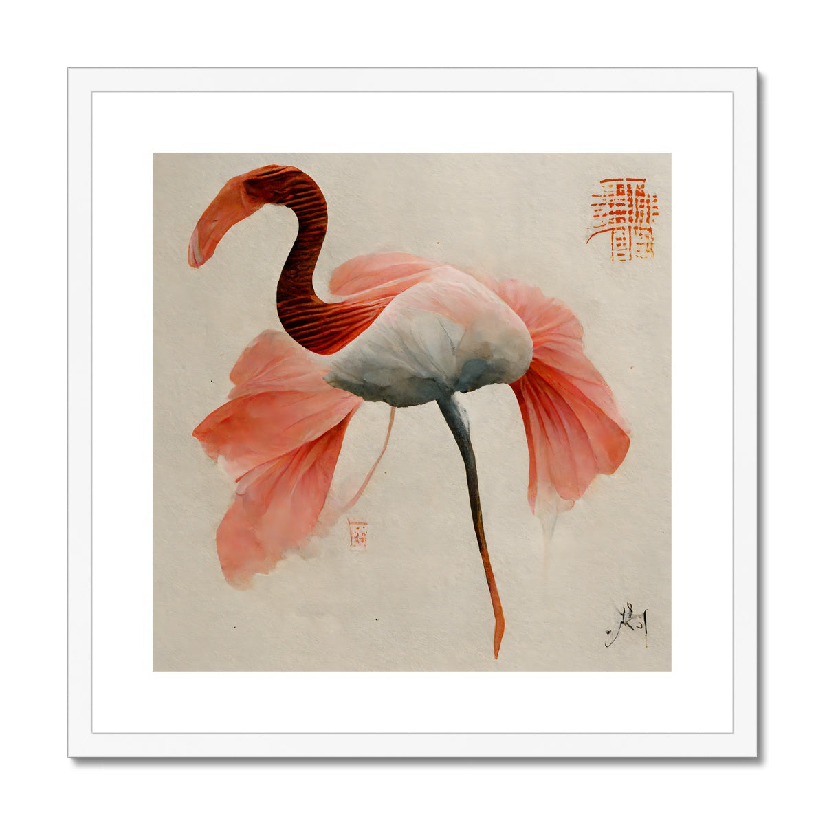 Flamingo Eastern Art Framed & Mounted Print