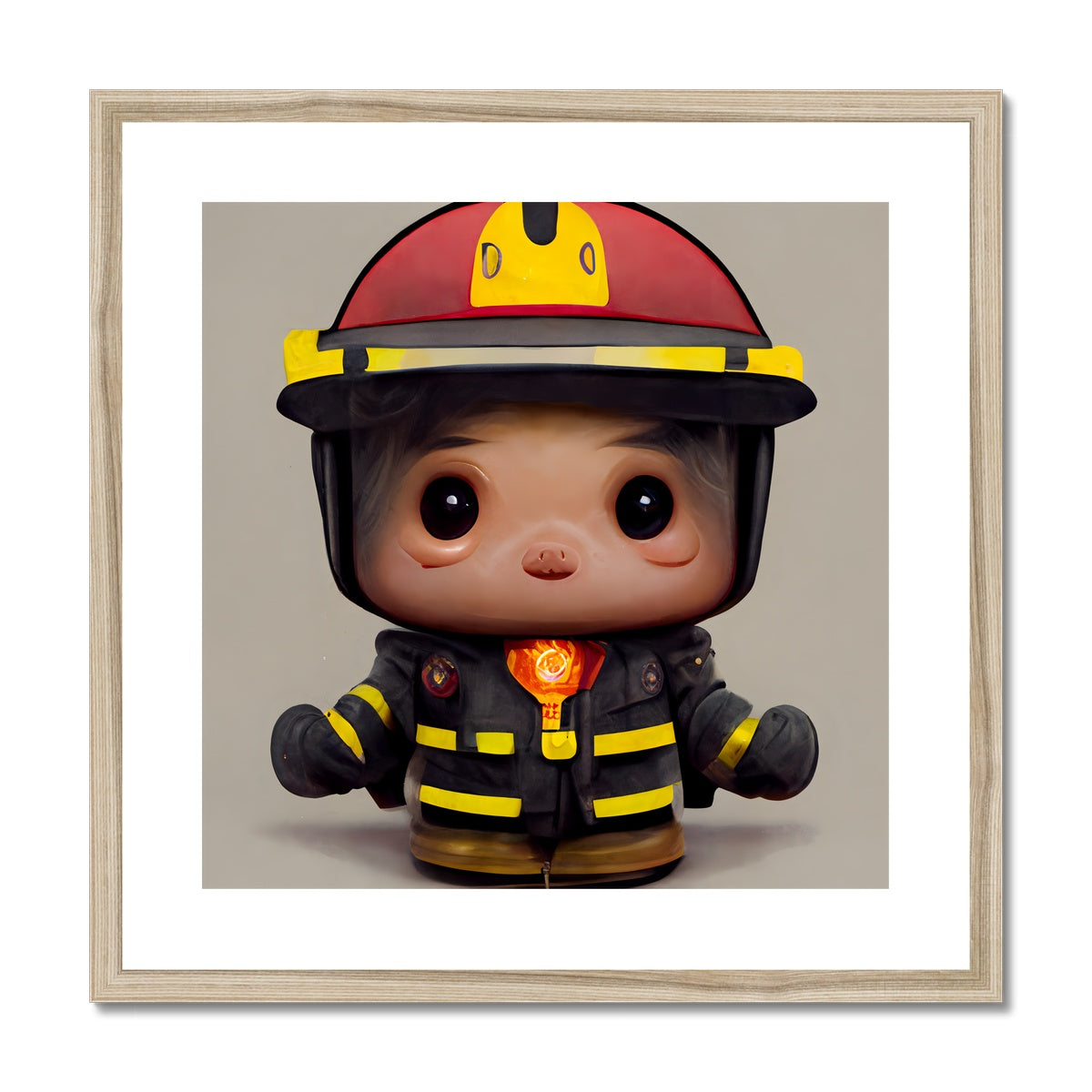 Fireman Guy Pop Framed & Mounted Print