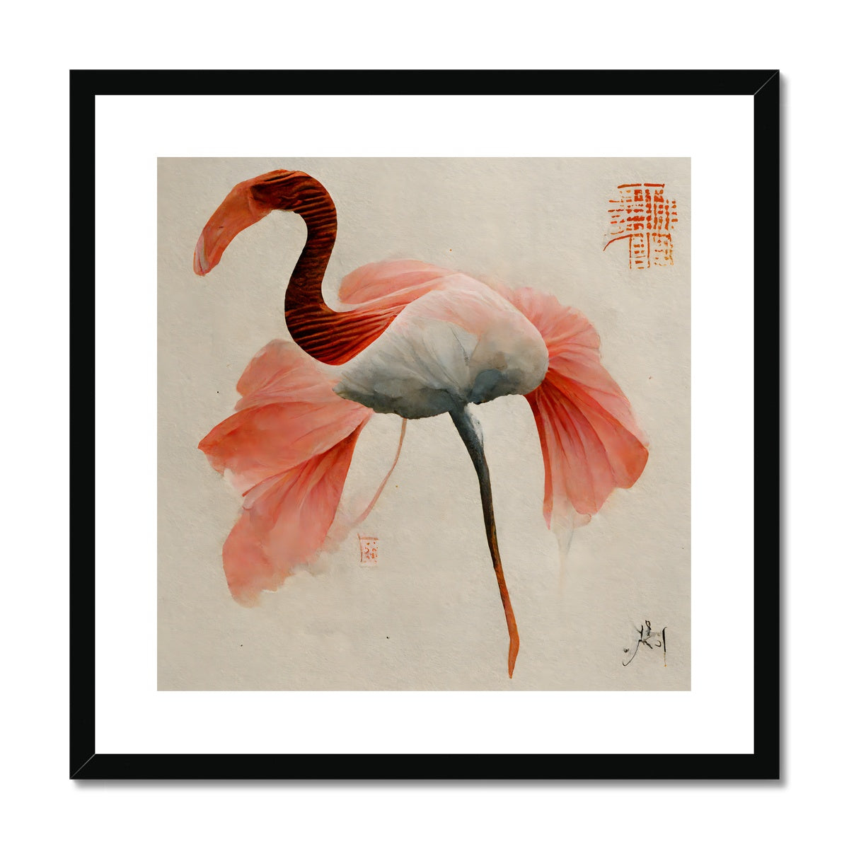 Flamingo Eastern Art Framed & Mounted Print