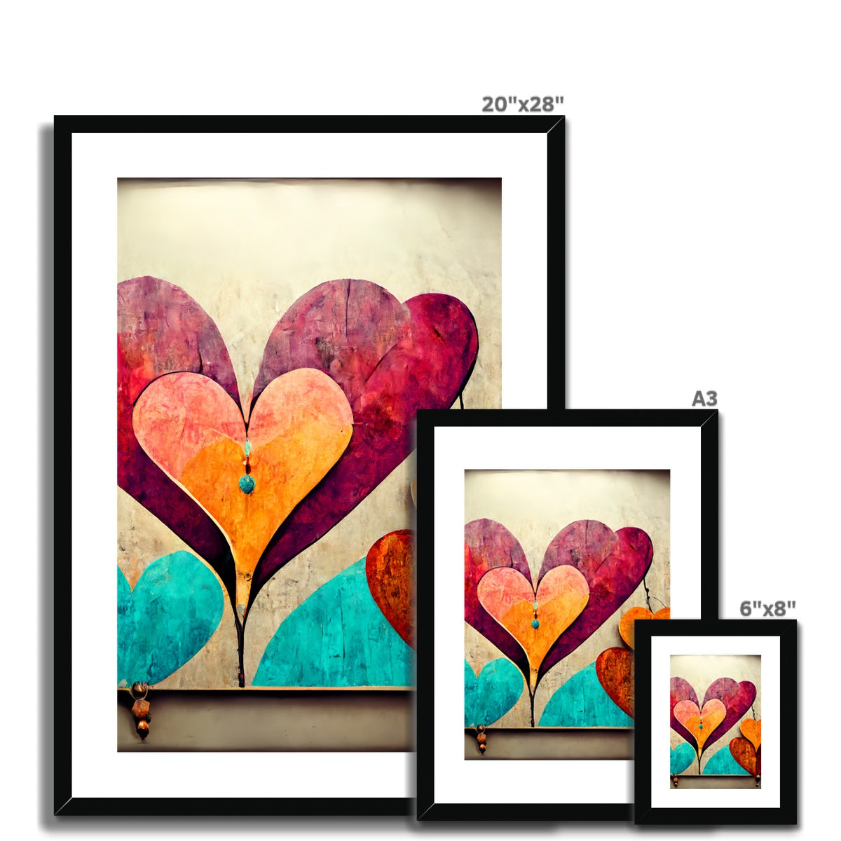 Beating Hearts Framed & Mounted Print