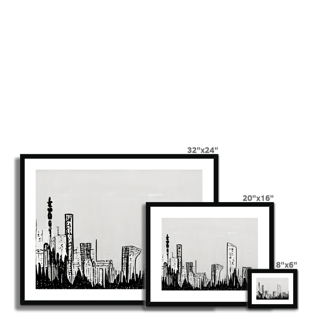 Tokyo Pencil Framed & Mounted Print
