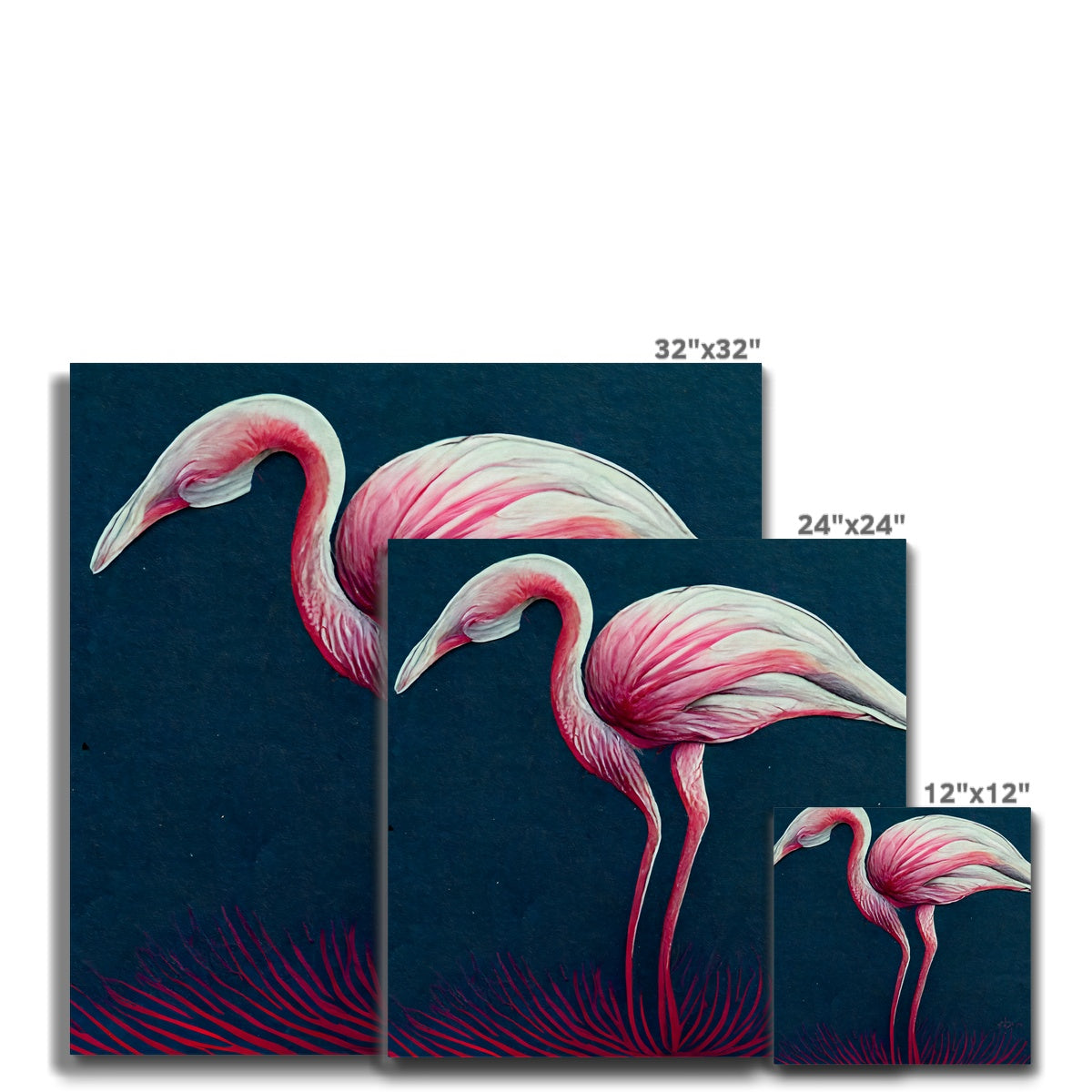 Flamingo Color Pencil Canvas