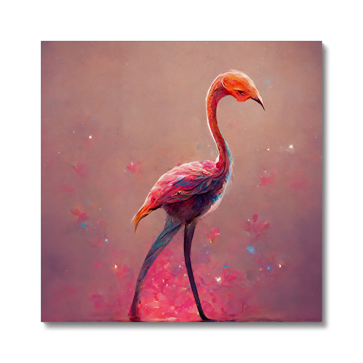 Flamingo Standing Alone Canvas