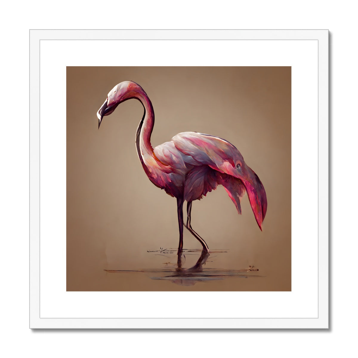 Flamingo Feathers Framed & Mounted Print