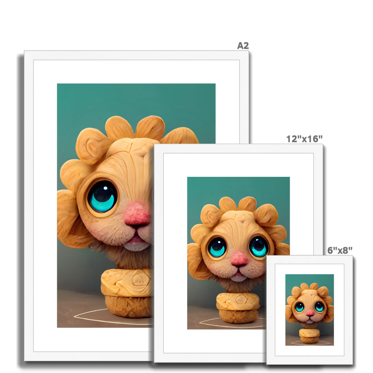 Cute Roar Popit Framed & Mounted Print