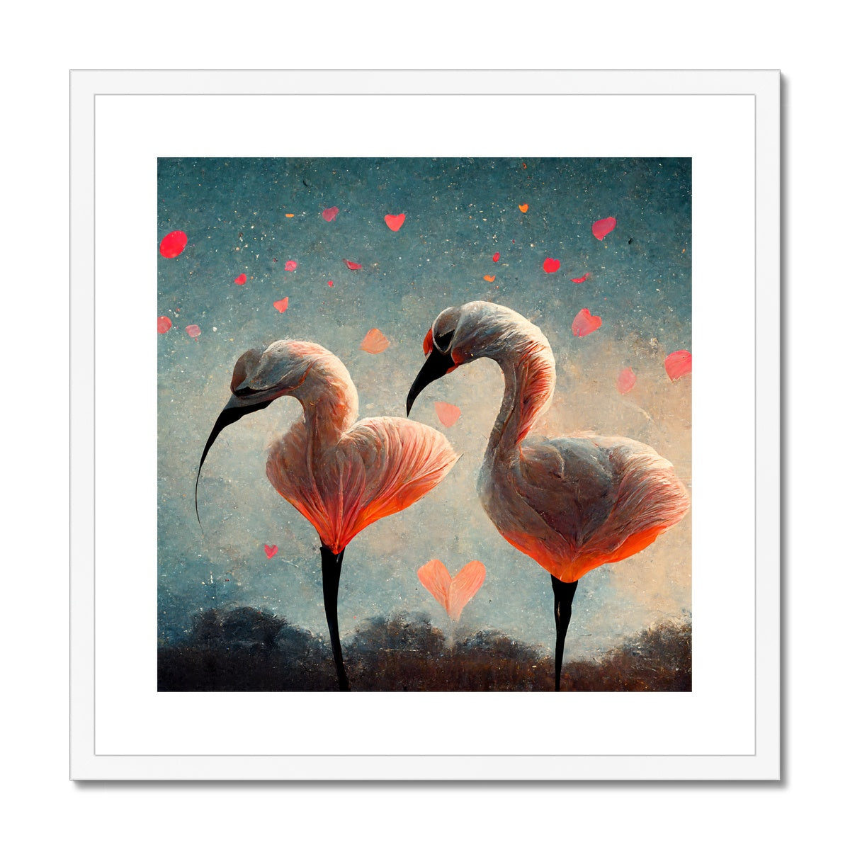 Flamingo Valentine Framed & Mounted Print