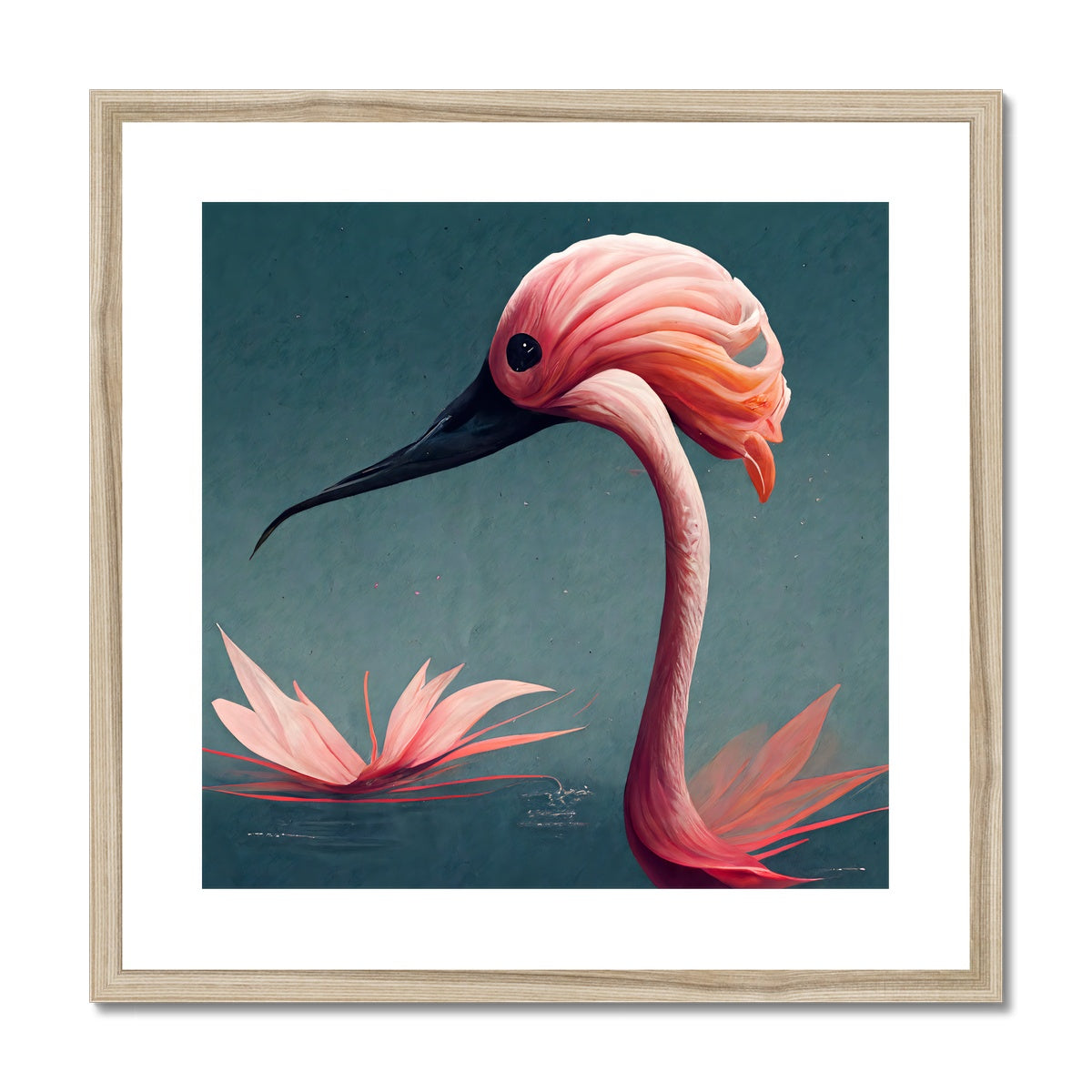 Flamingo Origami Framed & Mounted Print