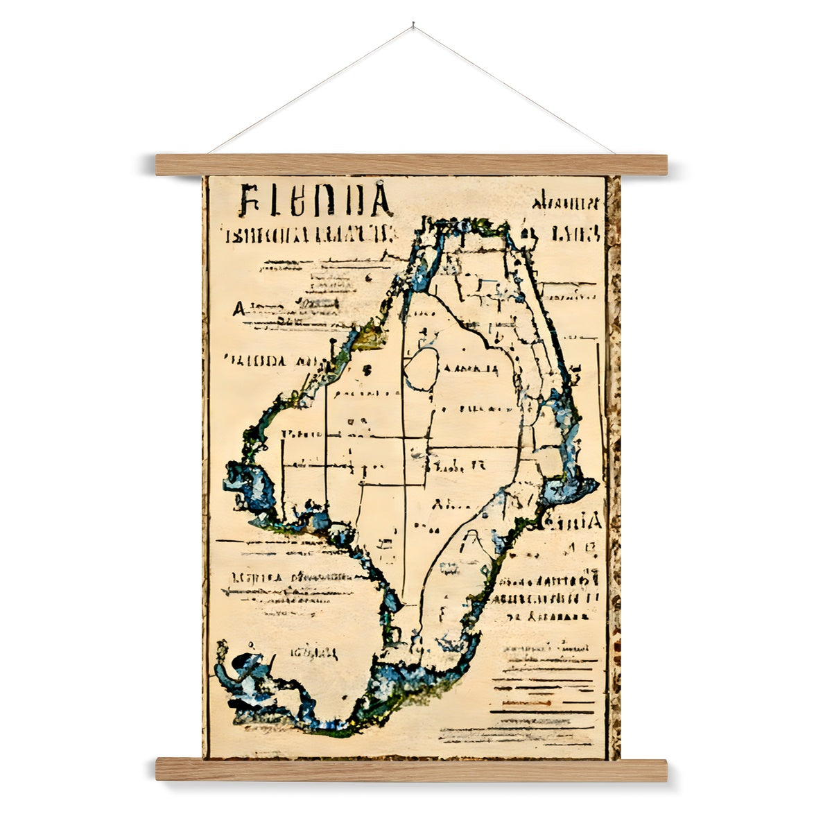 Florida Antiqua Fine Art Print with Hanger