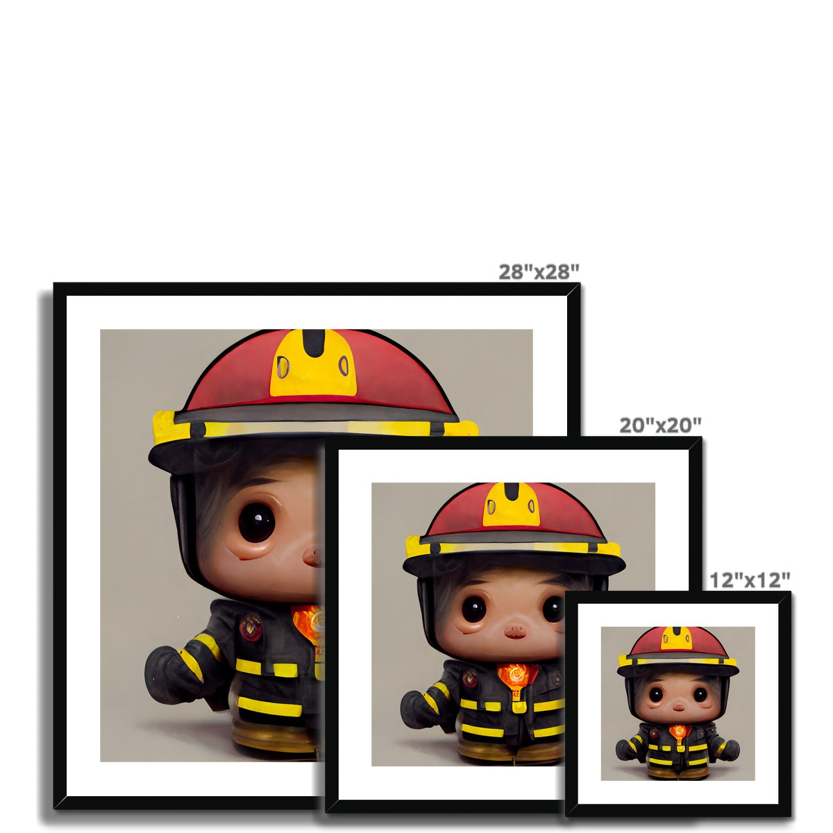 Fireman Guy Pop Framed & Mounted Print