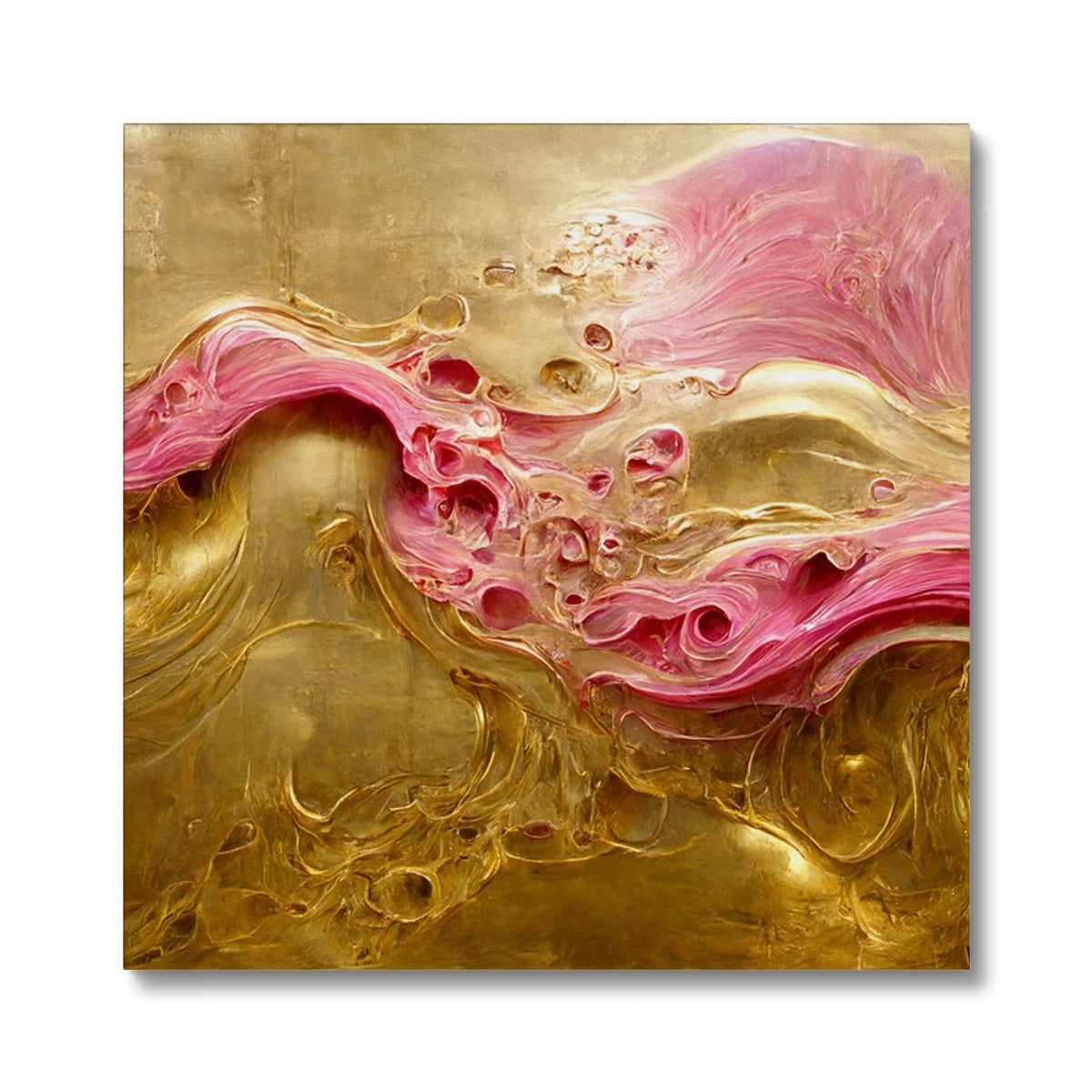 Swirls of Gold and Pinkk Canvas