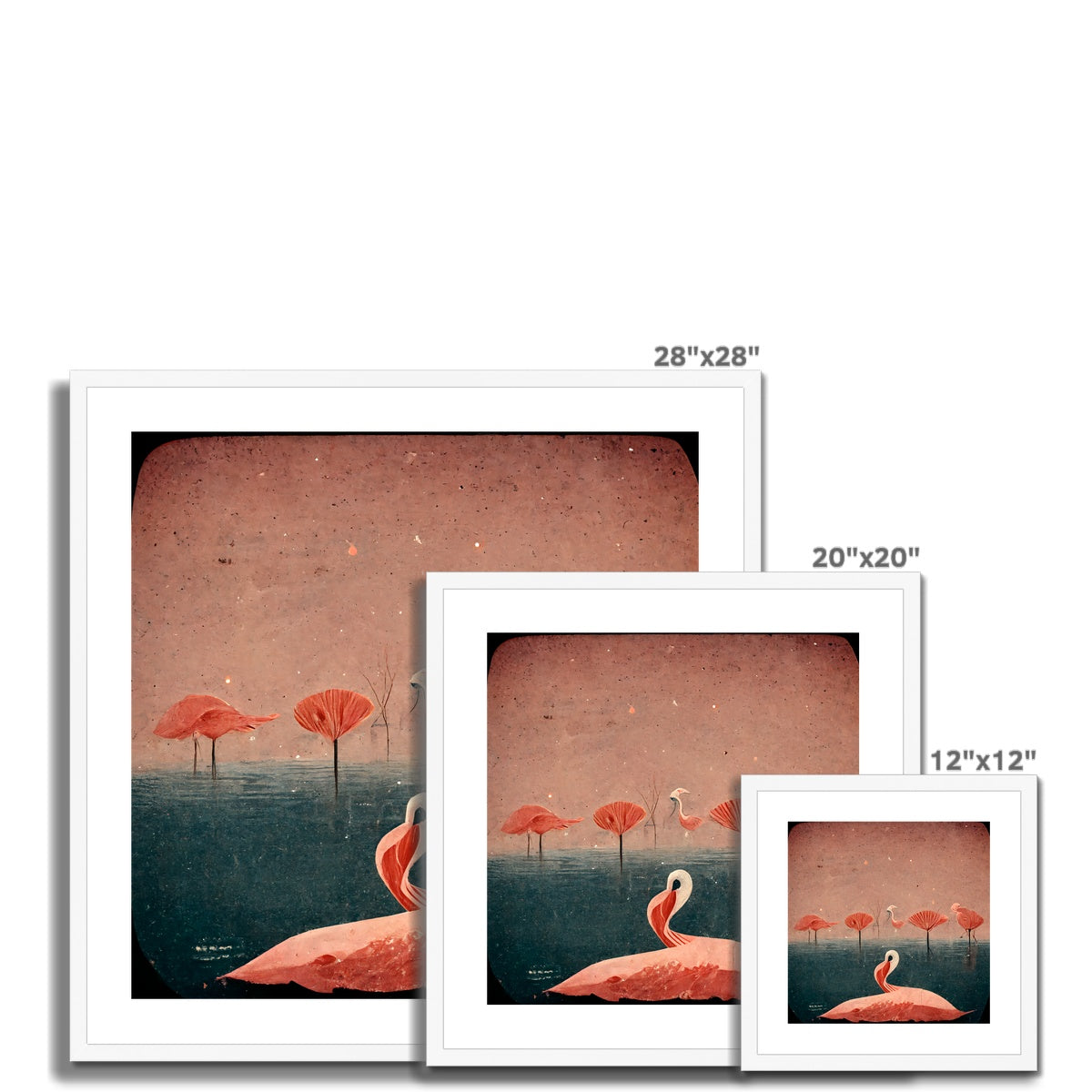 Flamingo Fans Framed & Mounted Print