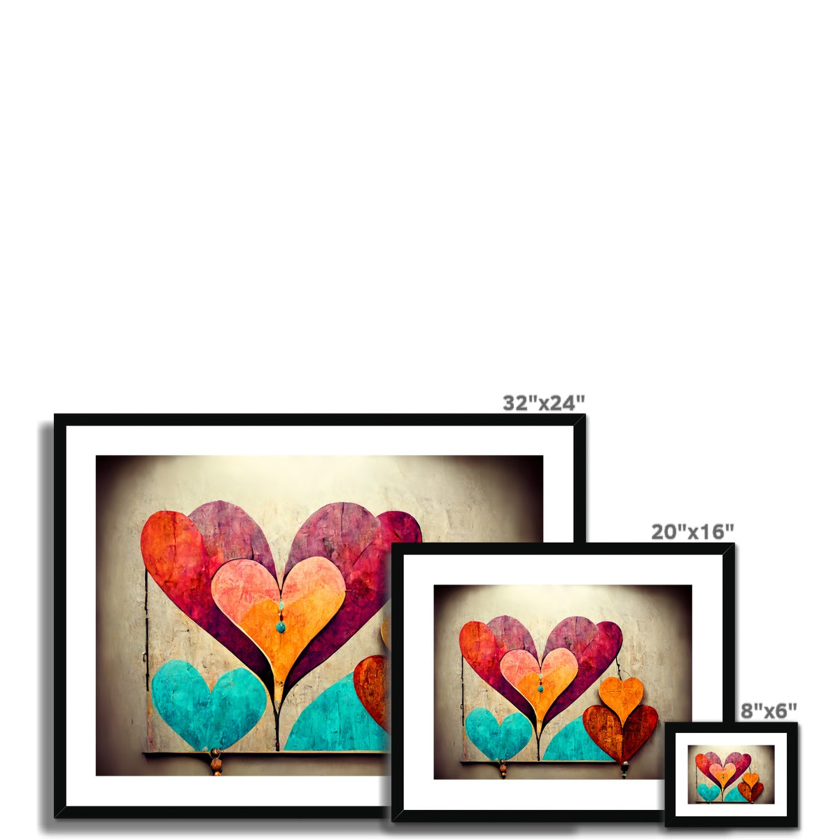 Beating Hearts Framed & Mounted Print