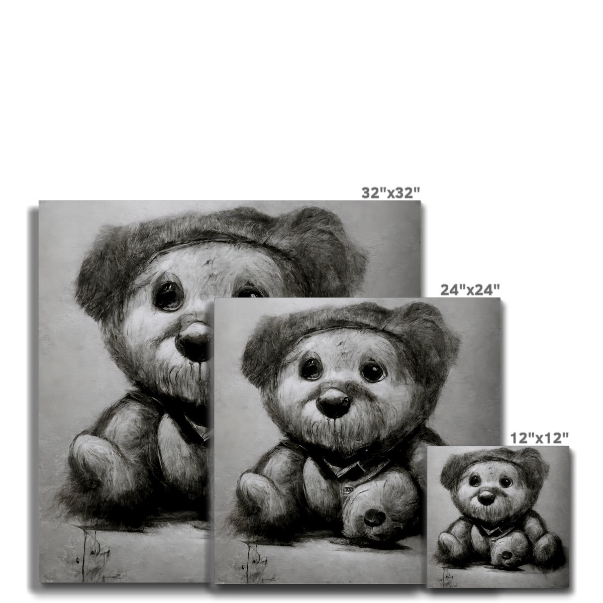 Pencil Teddy Canvas