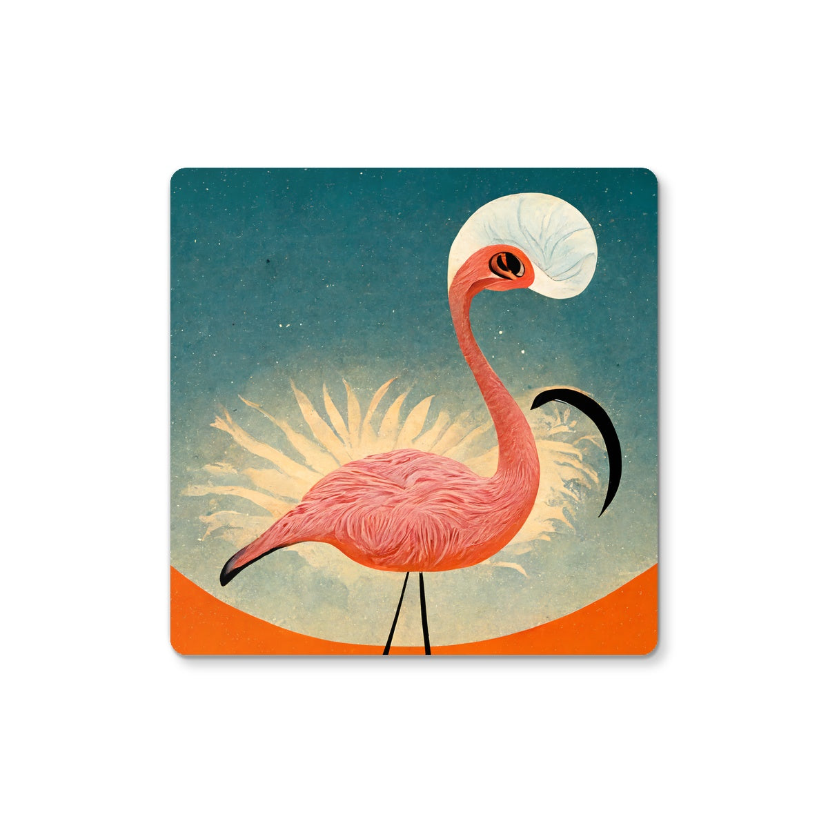 Flamingo Poster Style Coaster