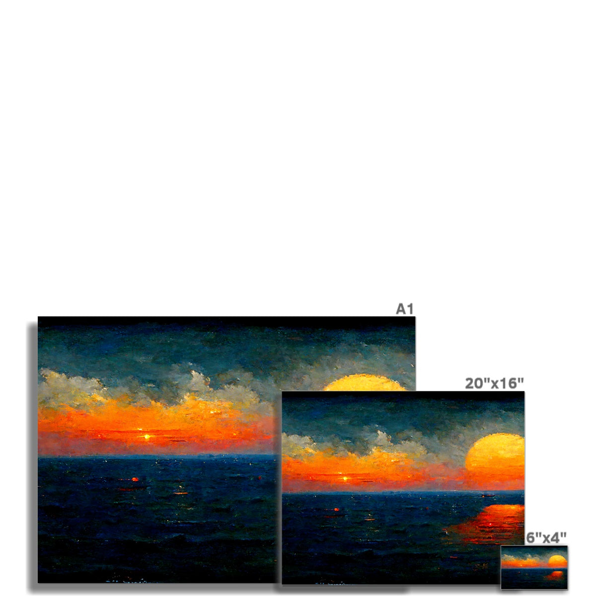 Sea Sunset on Oils Fine Art Print