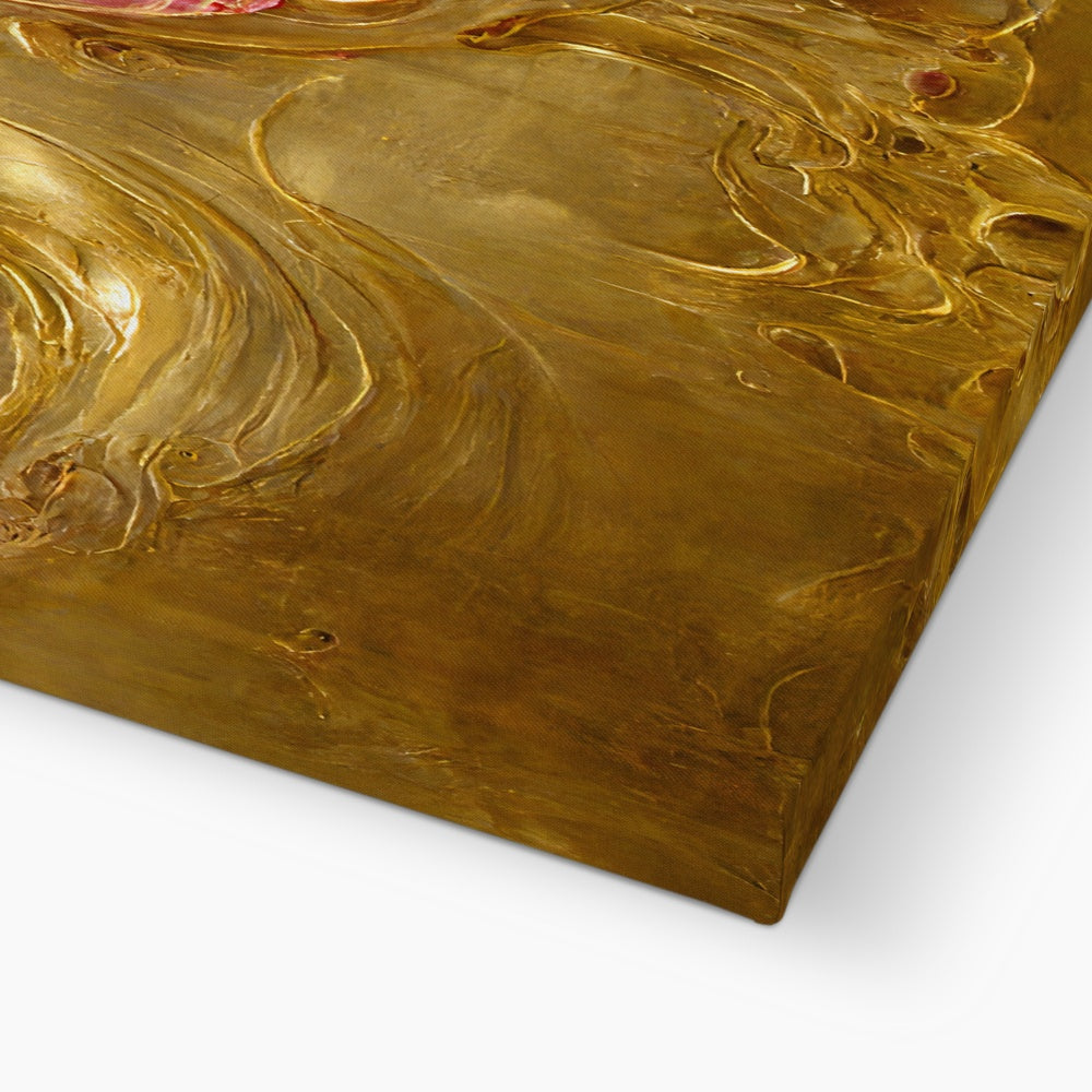 Swirls of Gold and Pinkk Canvas