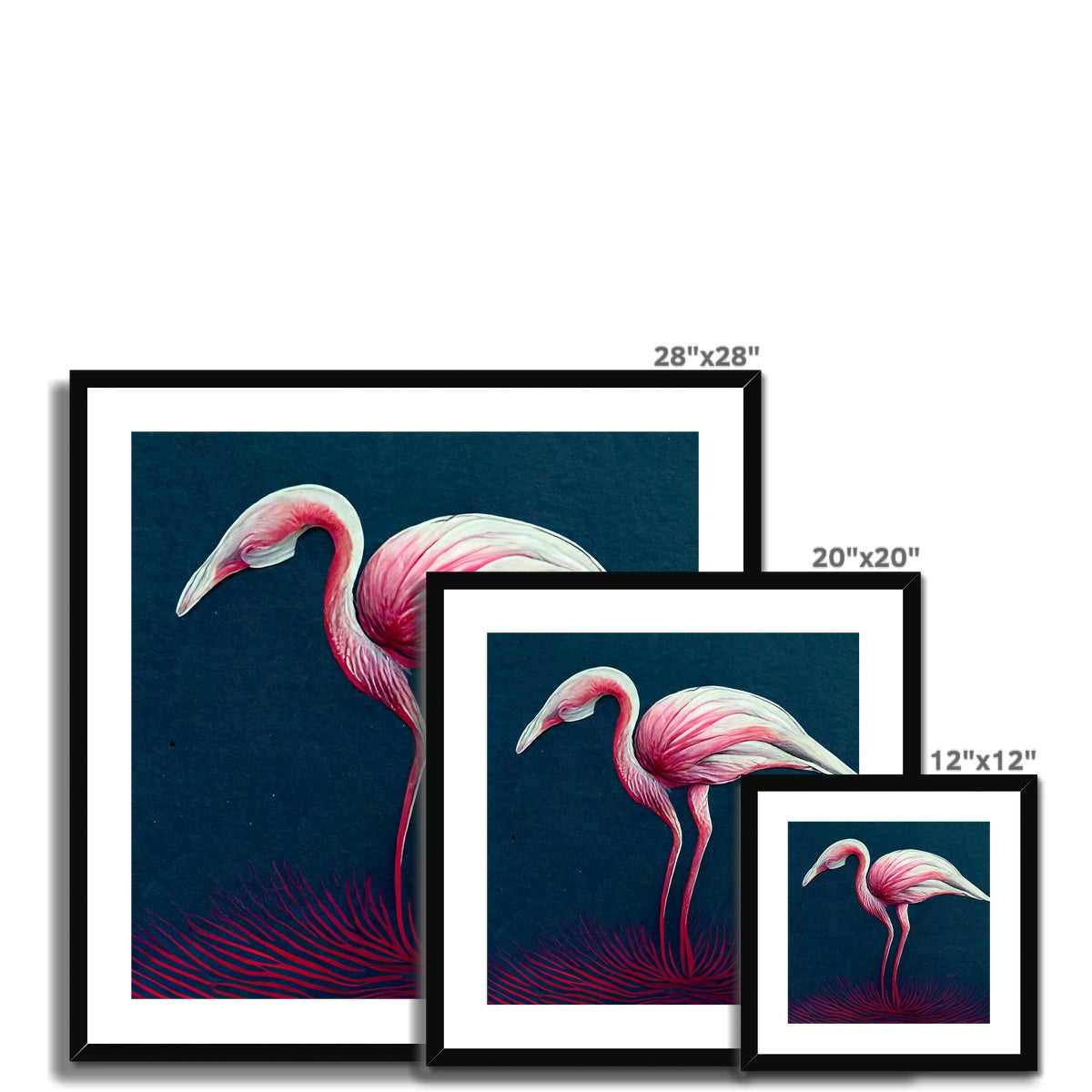 Flamingo Color Pencil Framed & Mounted Print