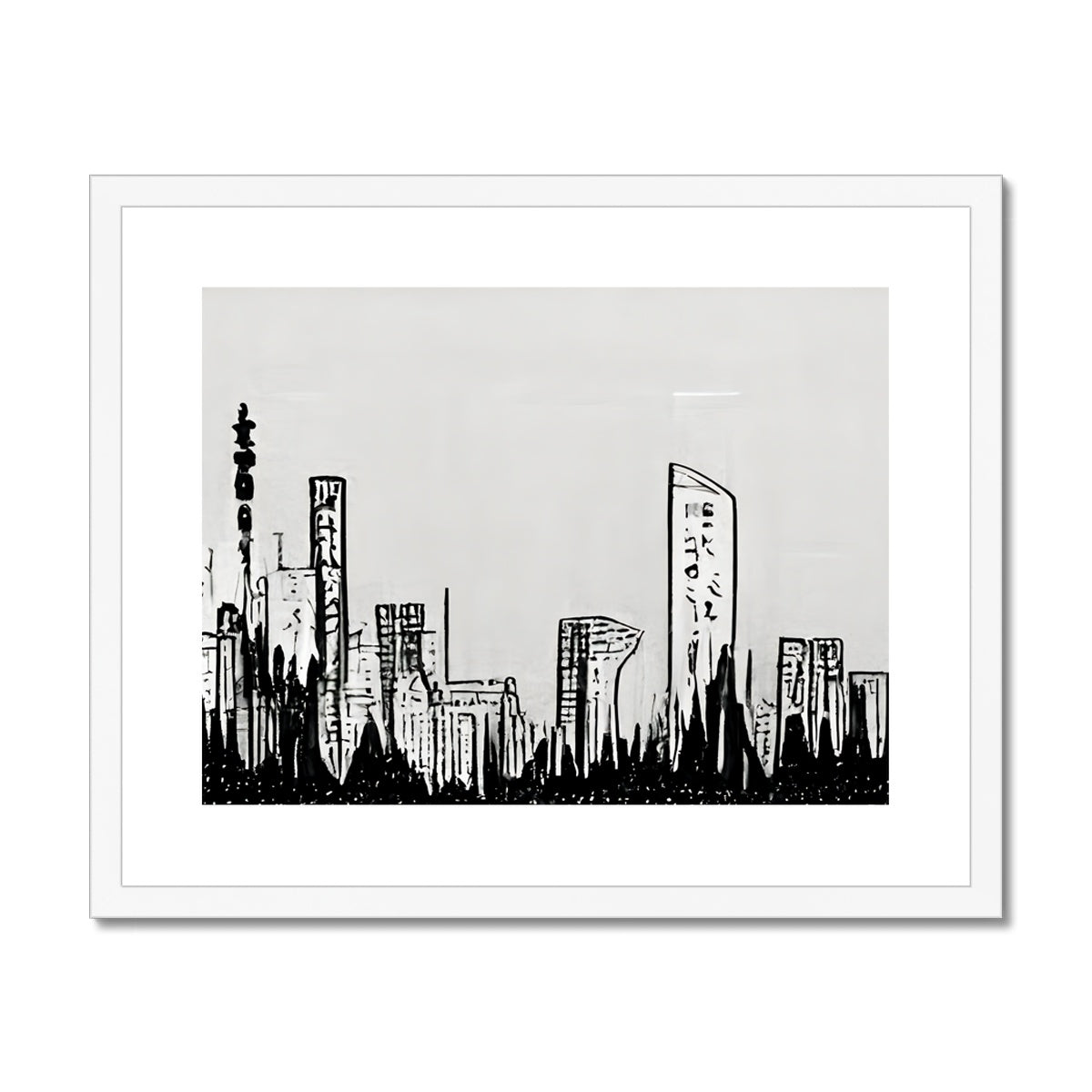 Tokyo Pencil Framed & Mounted Print