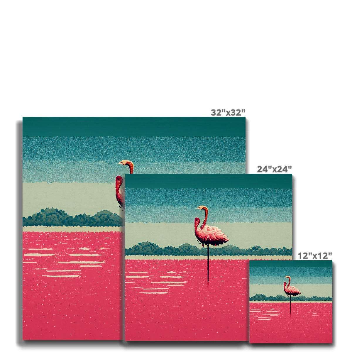 Flamingo 8 Bit Canvas