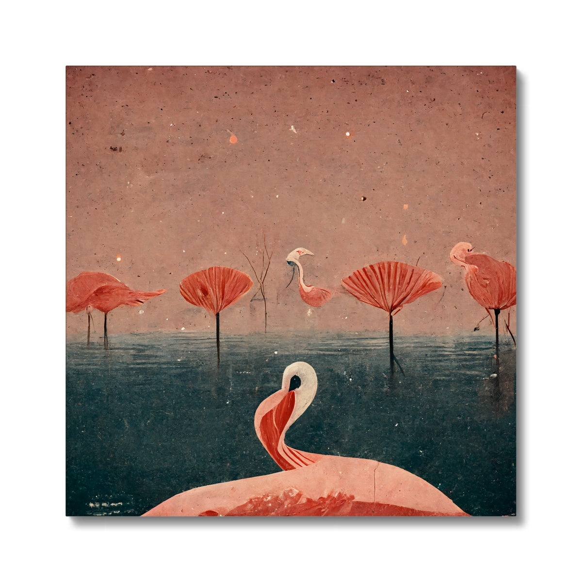 Flamingo Fans Canvas